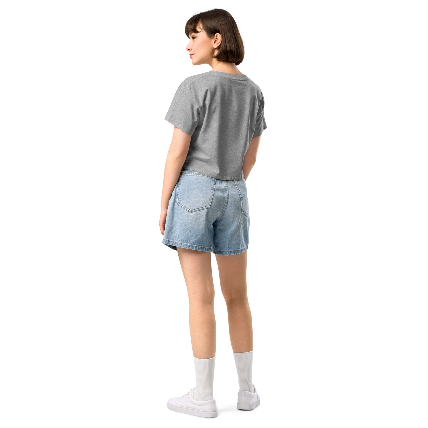 Women’s crop top, Official Logo, black/blue lettering