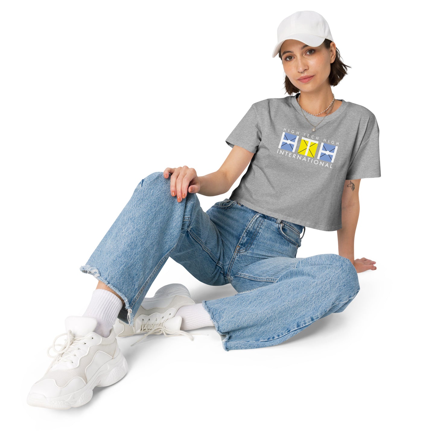 Women’s crop top, Official Logo, white lettering